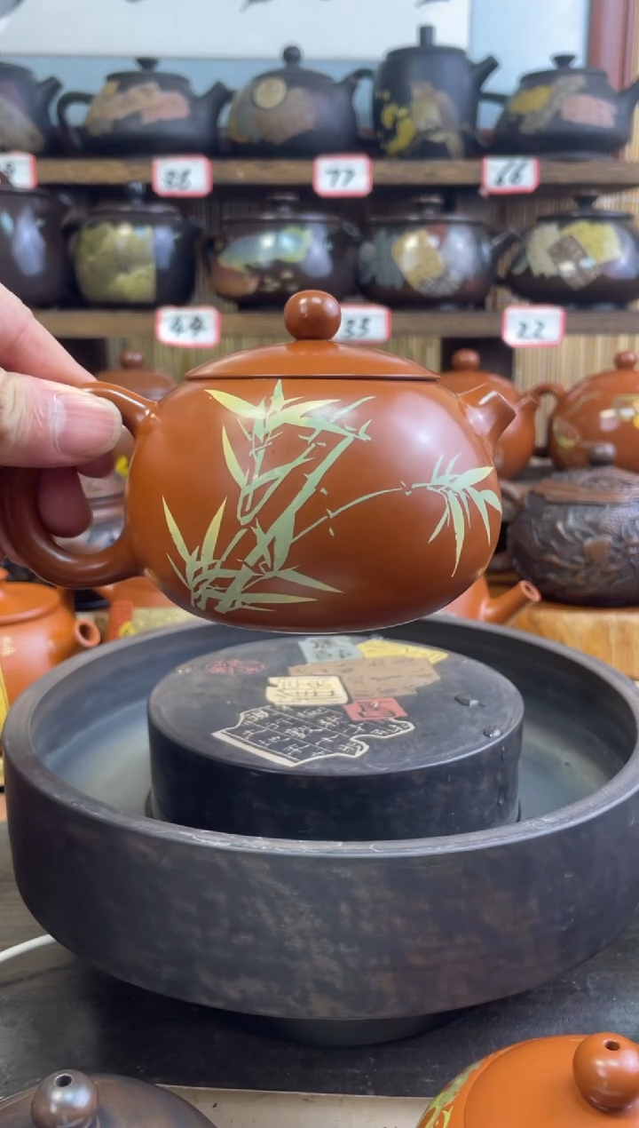 【闪购商品】壶建水紫陶复烧彩填壶极致水线