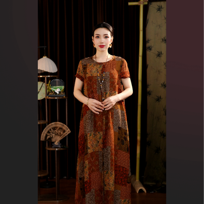 【繁花似锦】100%桑蚕丝香云纱爆款连衣裙