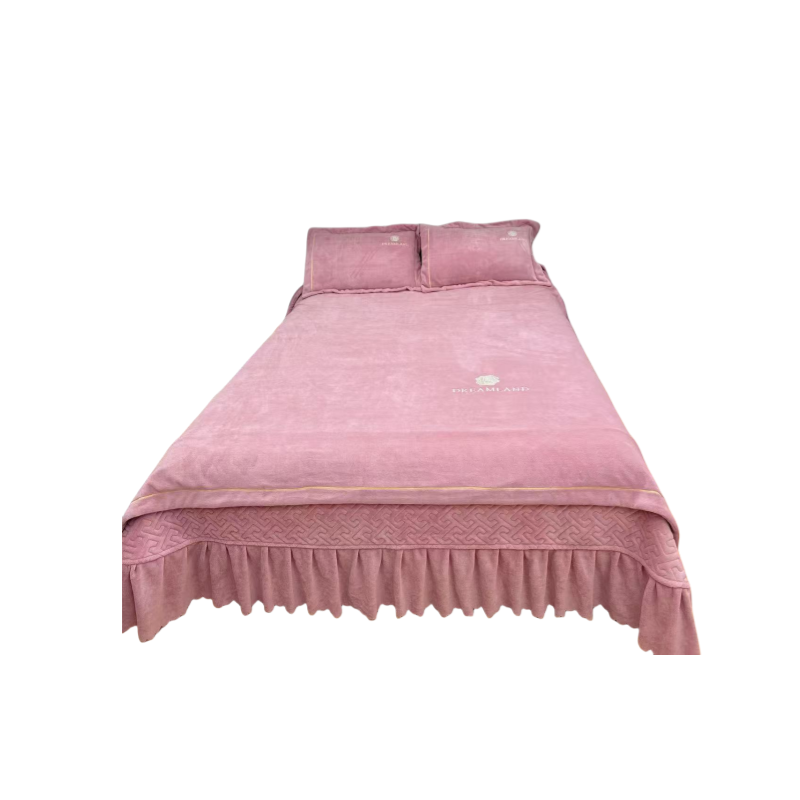 婴儿绒床盖款四件套加厚双人刺绣