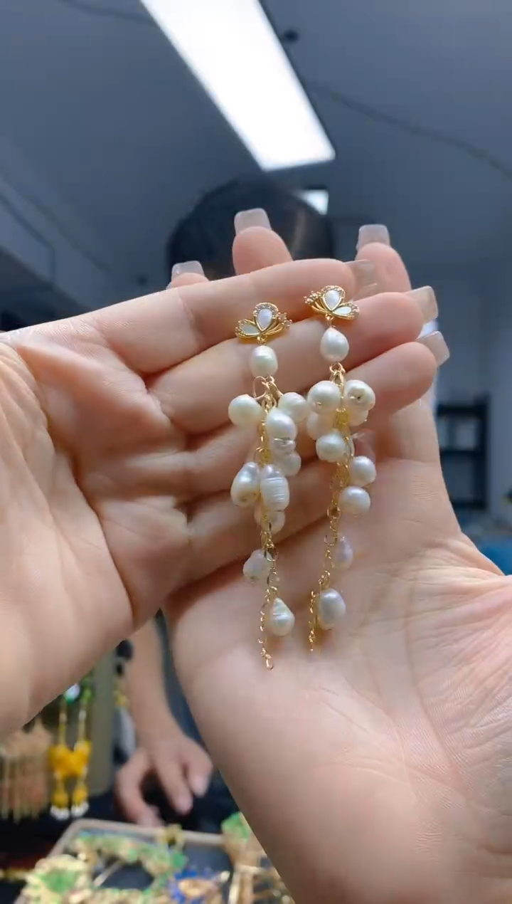 【闪购商品】淡水珍珠耳饰合金34珍珠耳饰