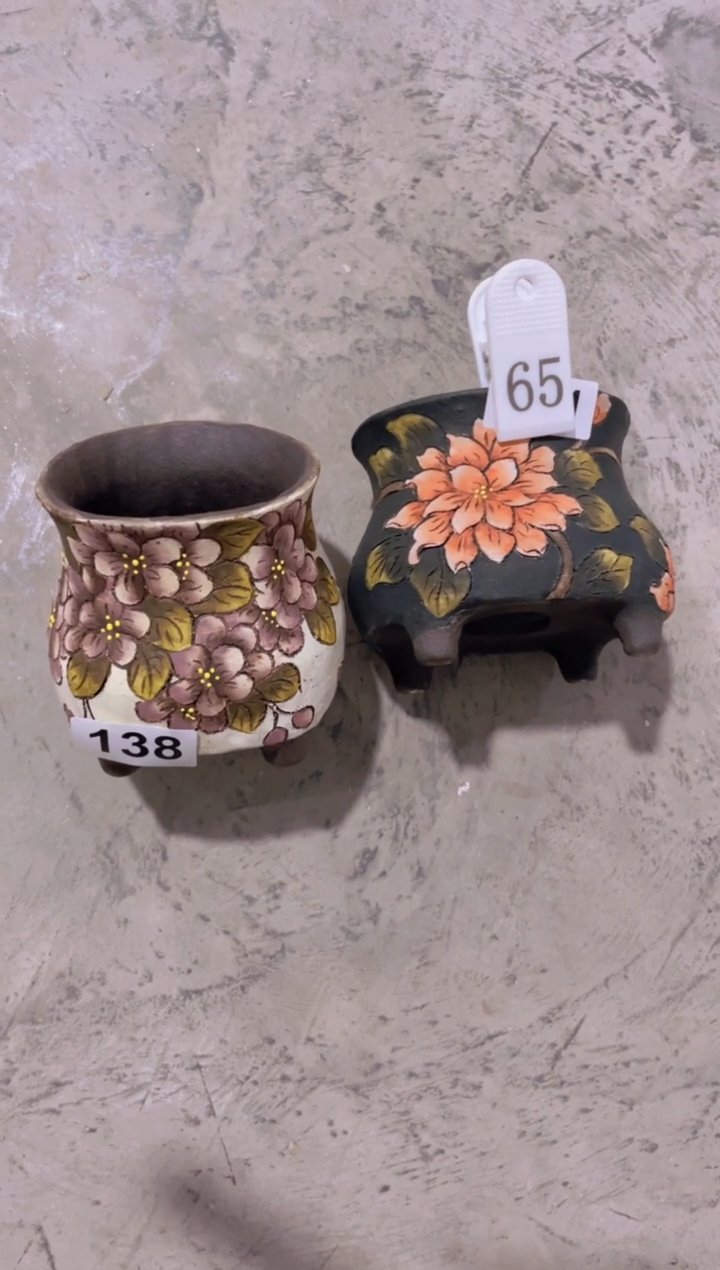 摆件毛*豆65陶花岛花盆罐—手工痕迹默认，大小会有1-2公分误差