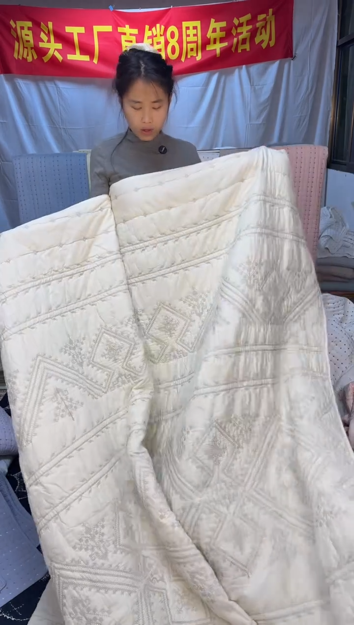 棉纯棉米色金丝罗线格230*250