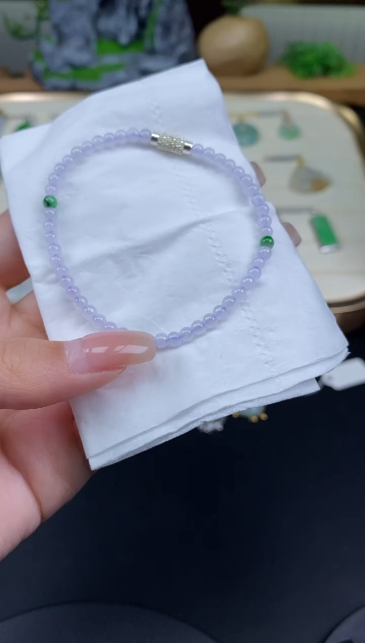 未镶嵌手串翡翠小米珠@@CMT7025