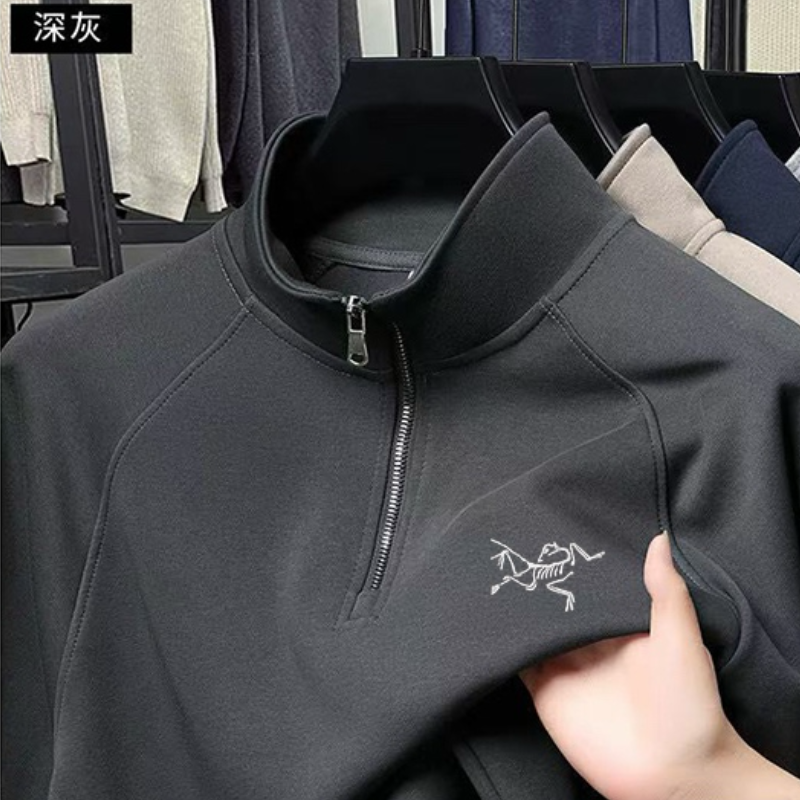 （奥莱）鸟家休闲卫衣半拉链抓绒保暖厚衣服长袖秋冬装男款卫衣