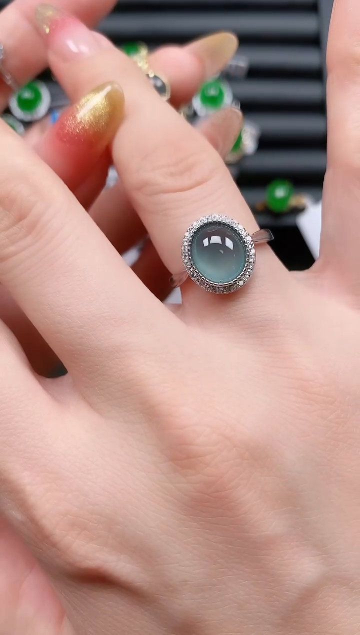 银S925镶嵌戒指翡翠1111