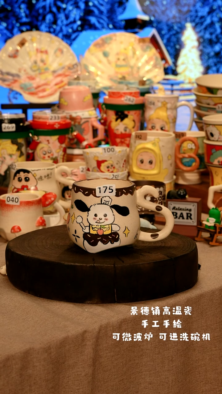 陶瓷175景德镇原创设计师款高温陶瓷手工手绘餐具碗盘子