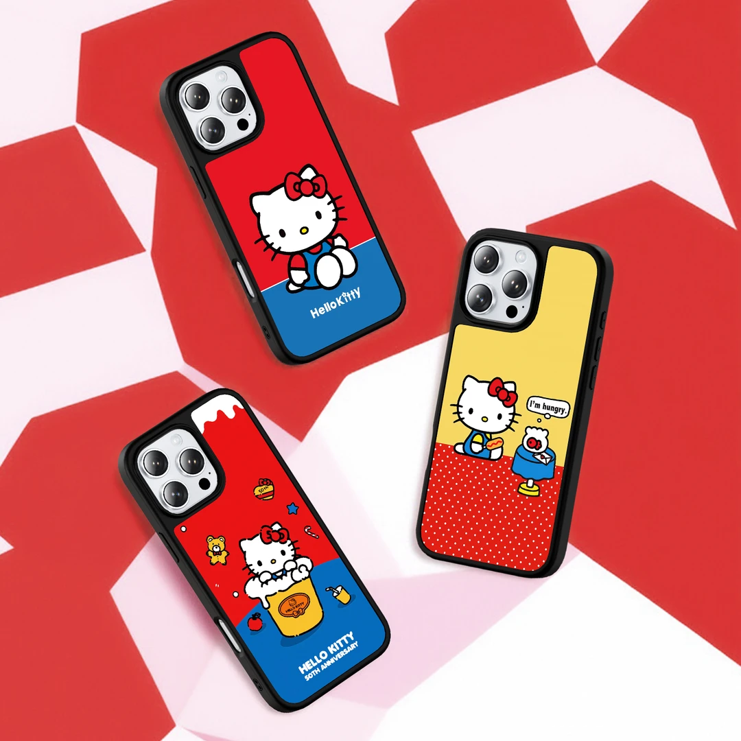 可爱凯蒂猫鎏金壳苹果16promax磁吸手机壳适用15新款14全包防摔壳