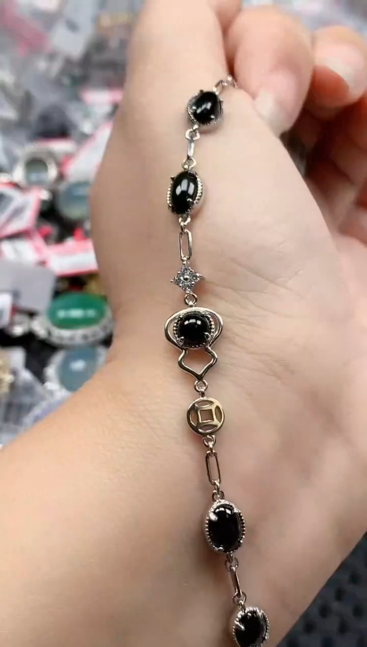 银S925镶嵌戒指翡翠天然A货缅甸翡翠