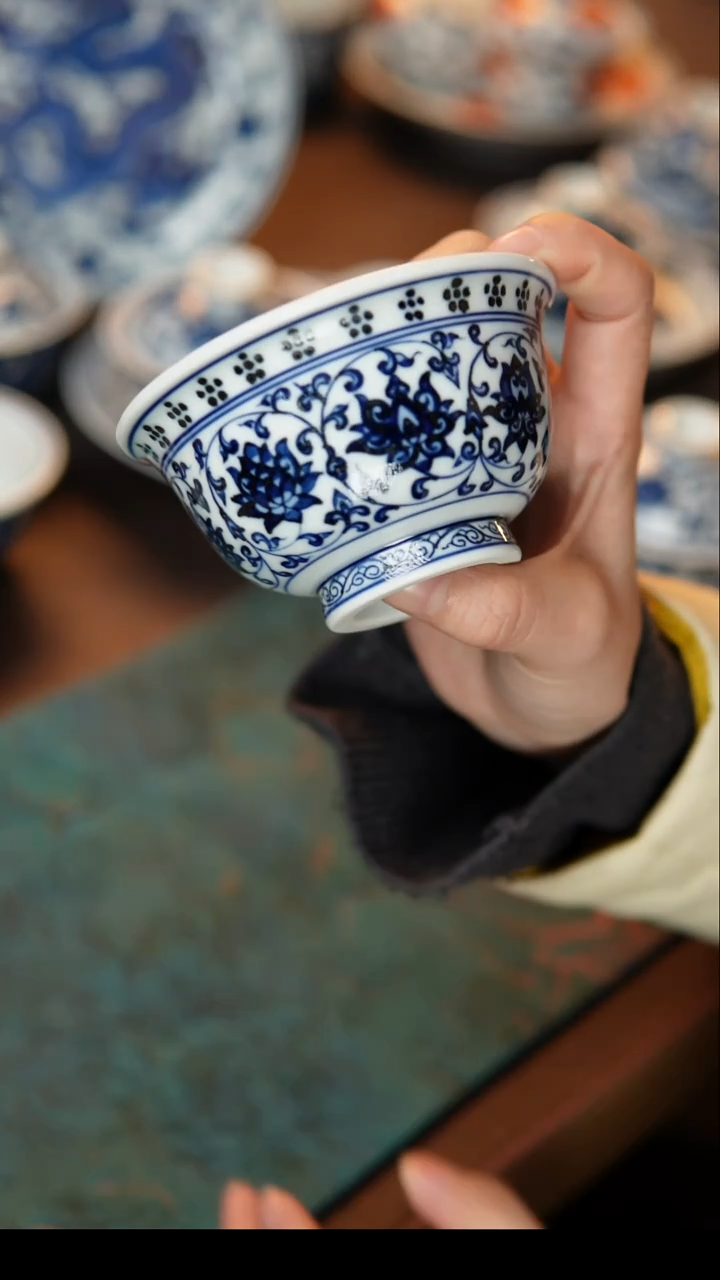 茶具缠住连大压手杯