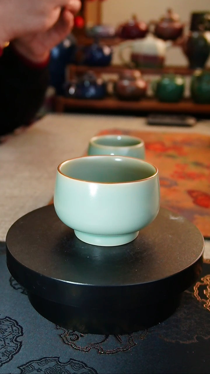 【闪购商品】瓷片425  汝瓷青绿禅定杯   -