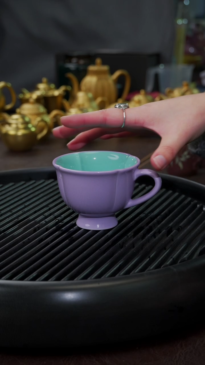 【闪购商品】杯【宜景窑烟幕紫】撞色马克杯