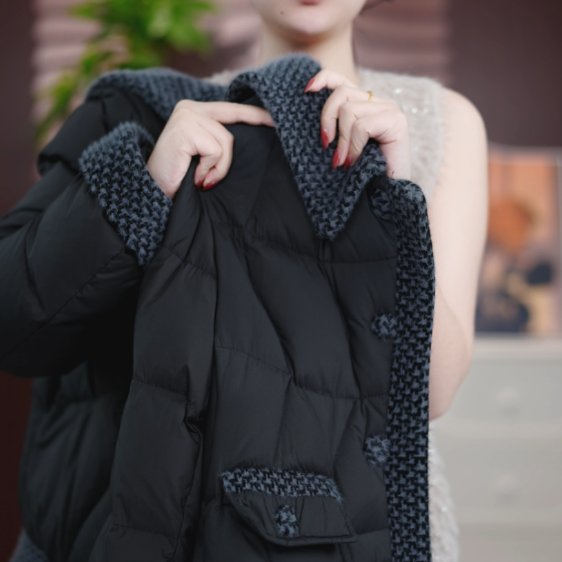 【进口品质】九天2025新款保暖气质加厚鸭绒羽绒服外套D318佳佳