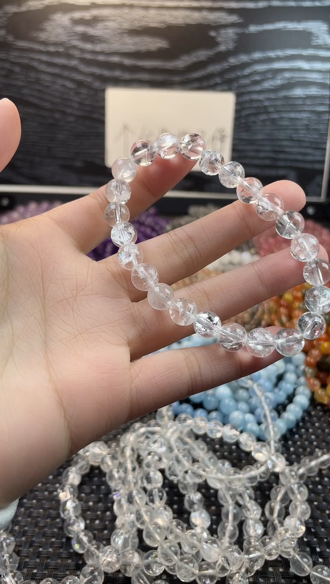 未镶嵌手串水晶白阿赛8mm