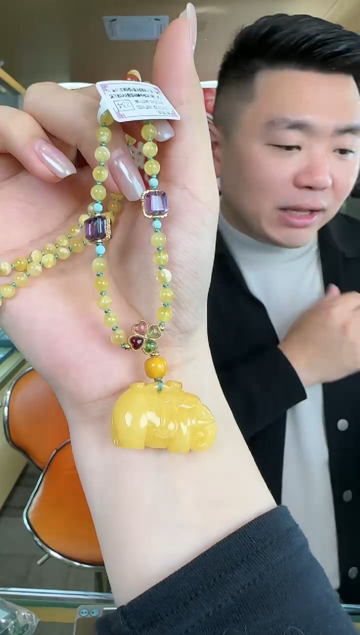 【闪购商品】琥珀颈饰未镶嵌0124-048