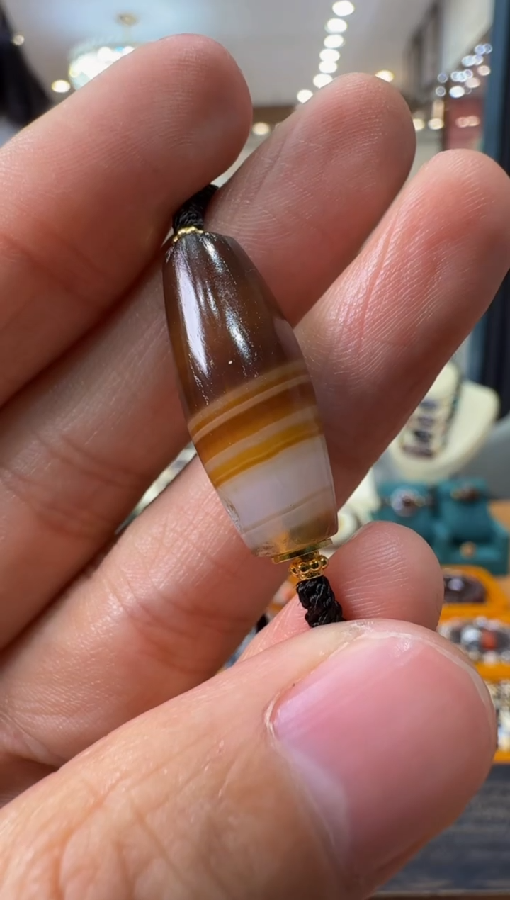 未镶嵌玛瑙/玉髓珠宝奇石缠丝玛瑙珠项链