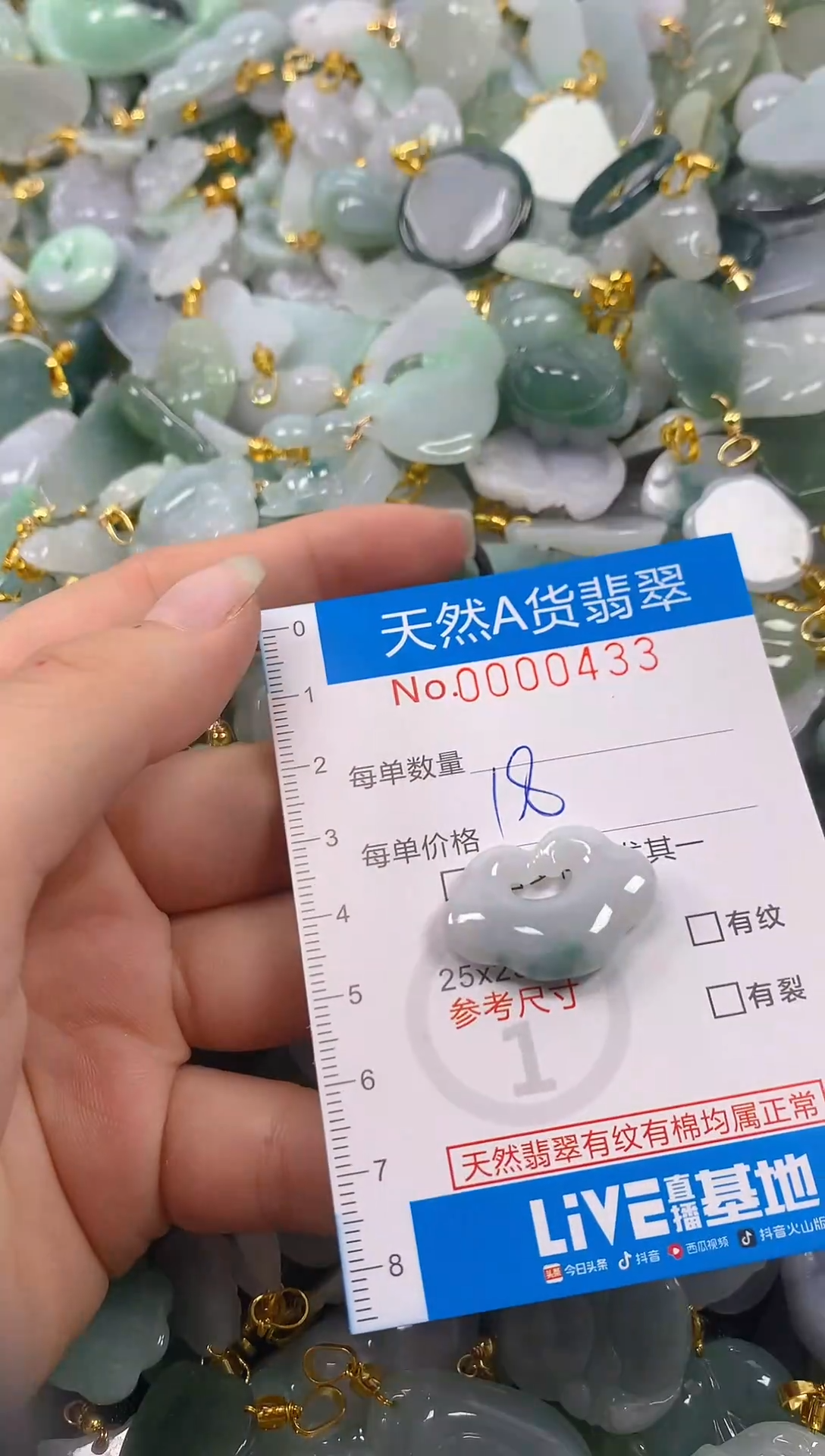 颈饰未镶嵌翡翠净货挂件-0433