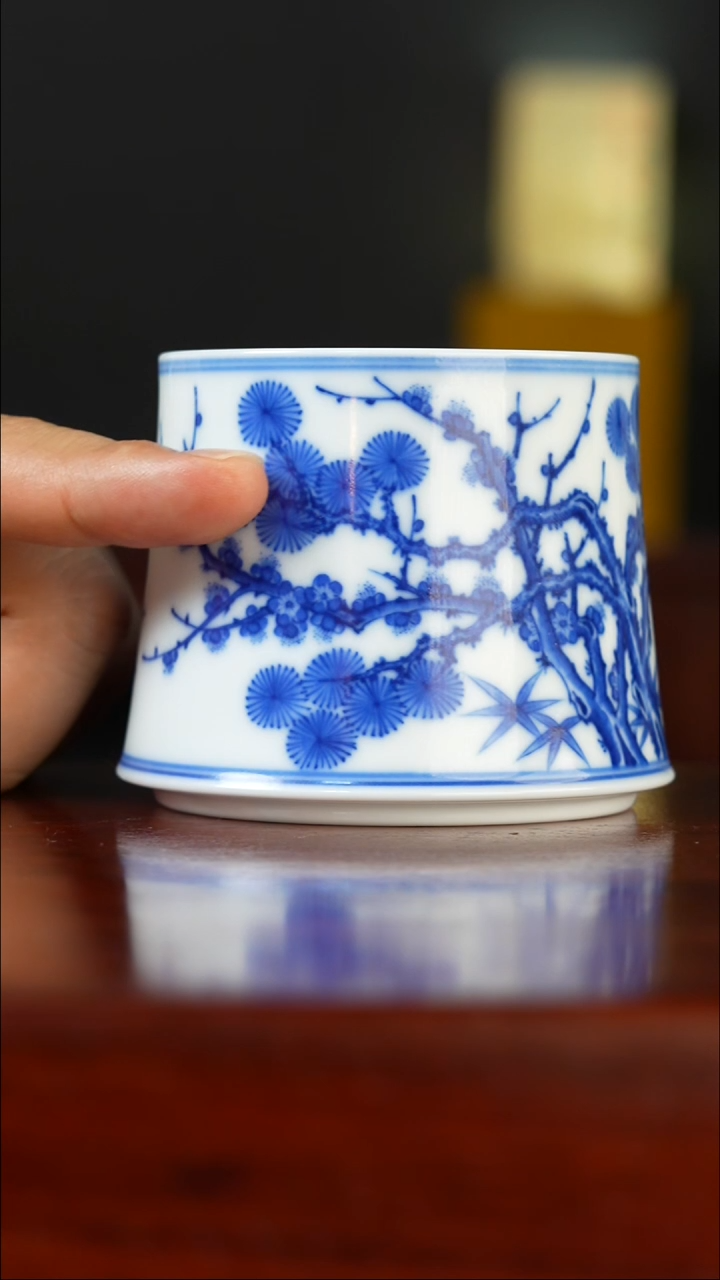 祖传窑真柴窑传承400年松竹梅大直口杯