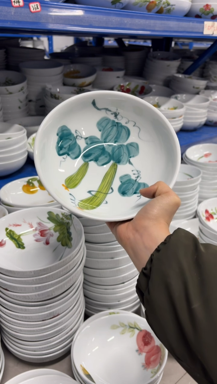 景德镇高温陶瓷食品级手绘釉中彩-大胖碗