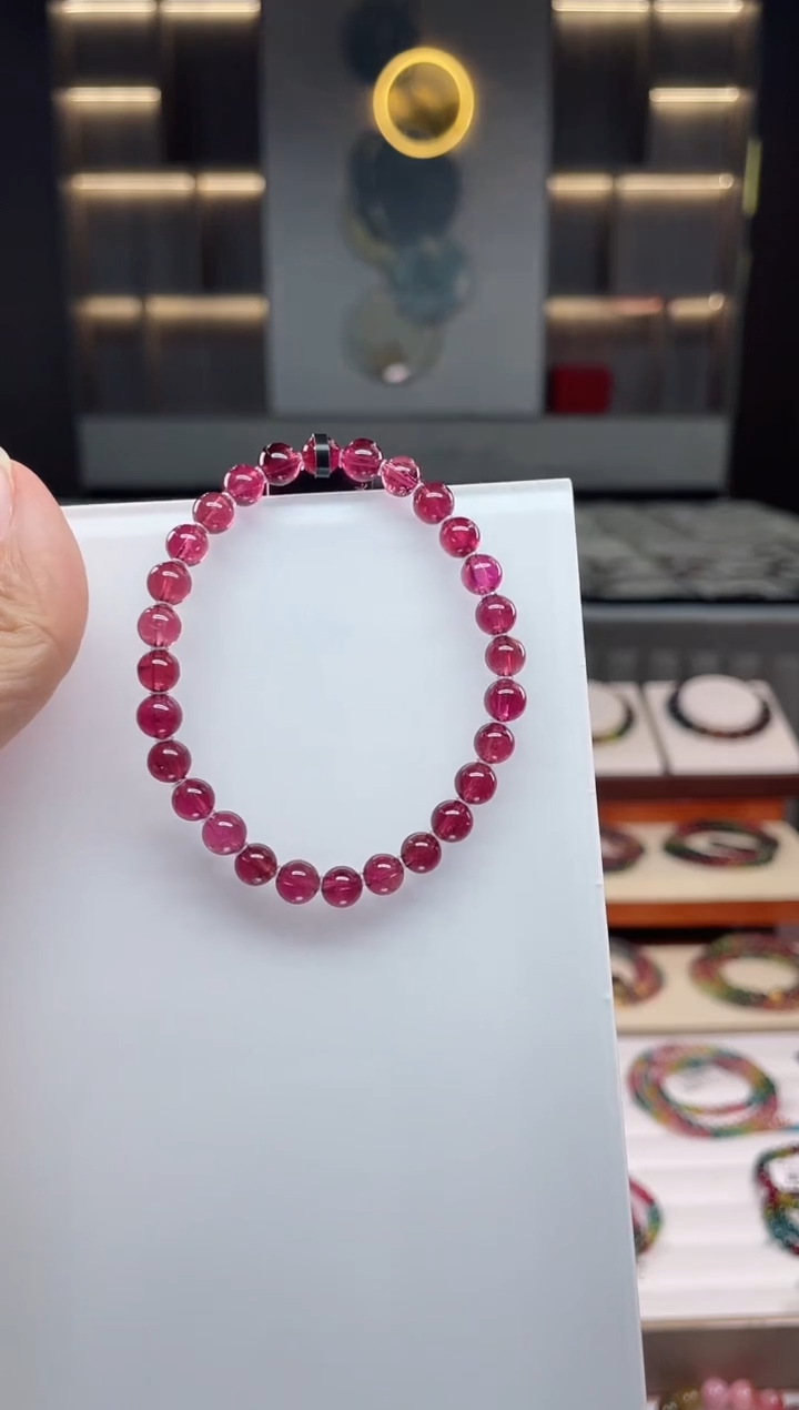 未镶嵌老矿碧玺单圈手串6mm+碧玺（多样性发一条）Q