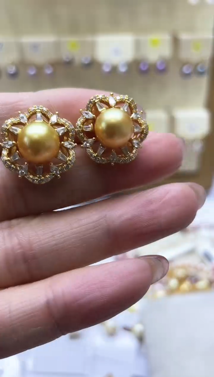 【闪购商品】海水珍珠耳饰银S925镶嵌2