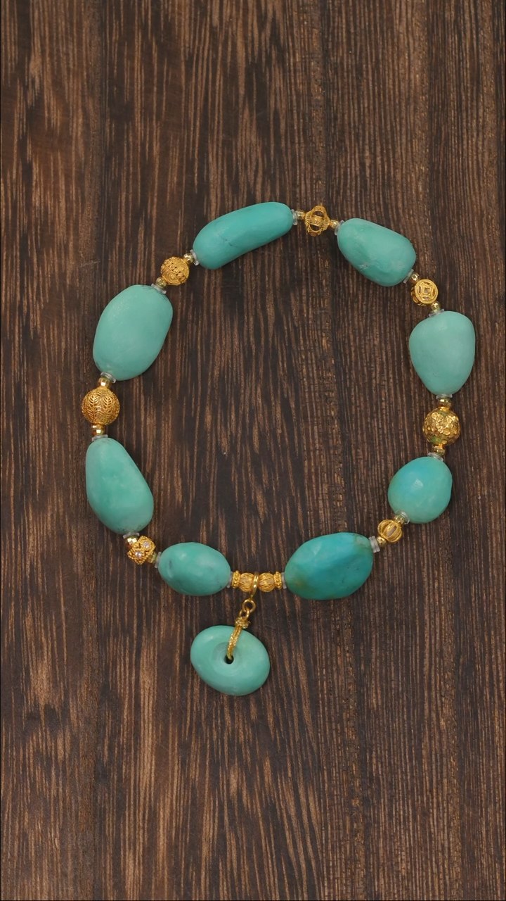 【闪购商品】绿松石手链18K金镶嵌1