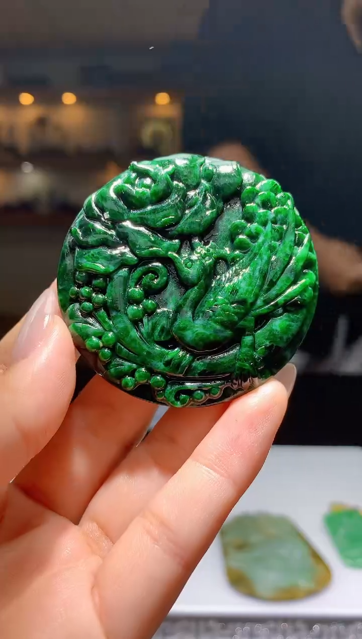 定制翡翠未镶嵌1087hm-毛货挂件53