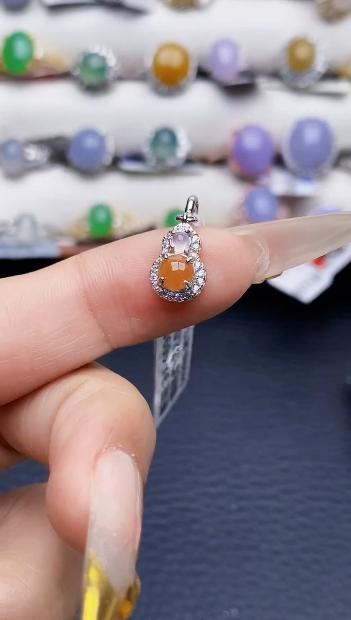 银S925镶嵌戒指翡翠0095