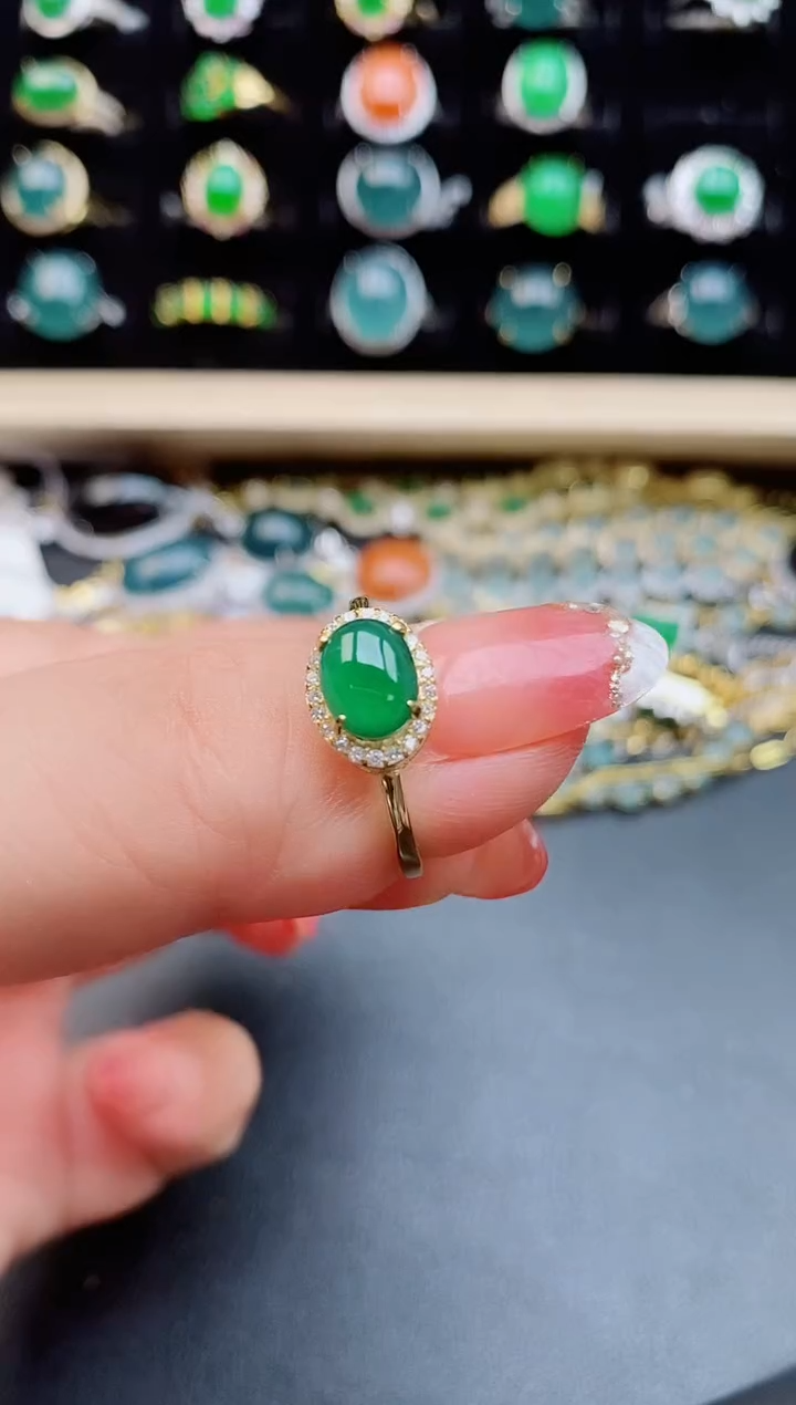 【闪购商品】翡翠戒指银S925镶嵌5080550