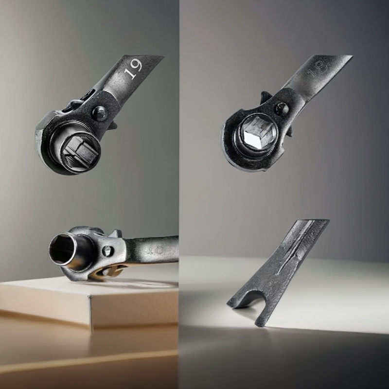 多功能梅花六角套筒扳手双头四用快速脱落棘轮五金工具梅花扳手