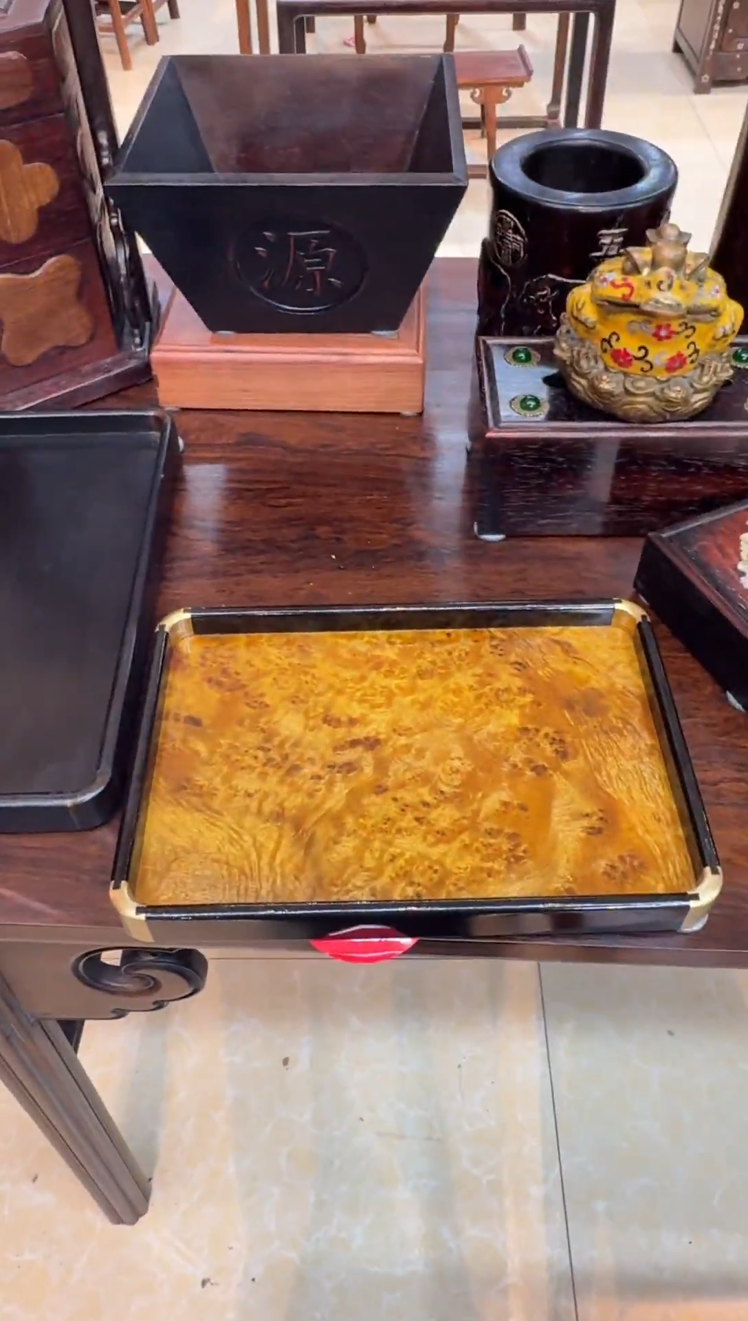 满留疤茶盘金丝楠木木木