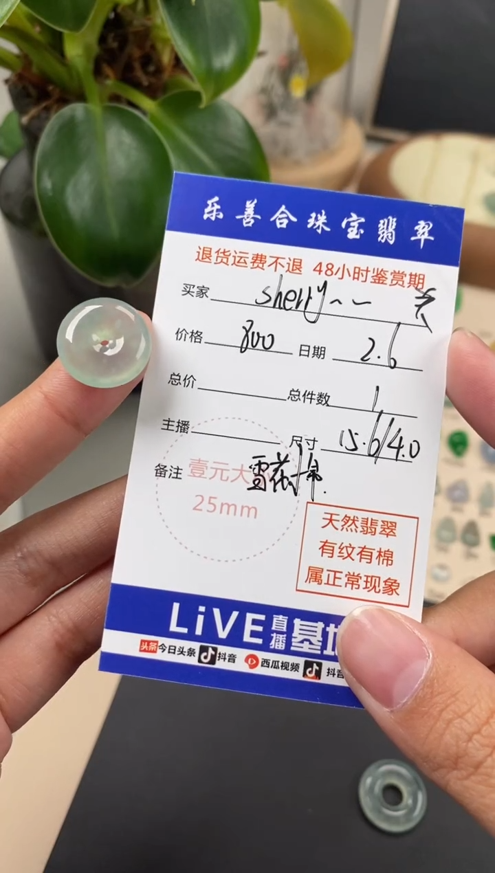 【闪购商品】翡翠颈饰未镶嵌翡翠冰种平安扣