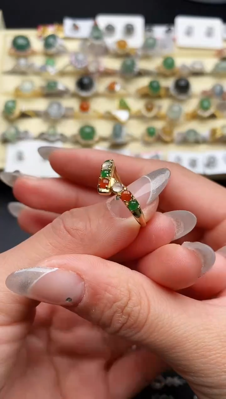 【闪购商品】翡翠戒指银S925镶嵌44444444+6