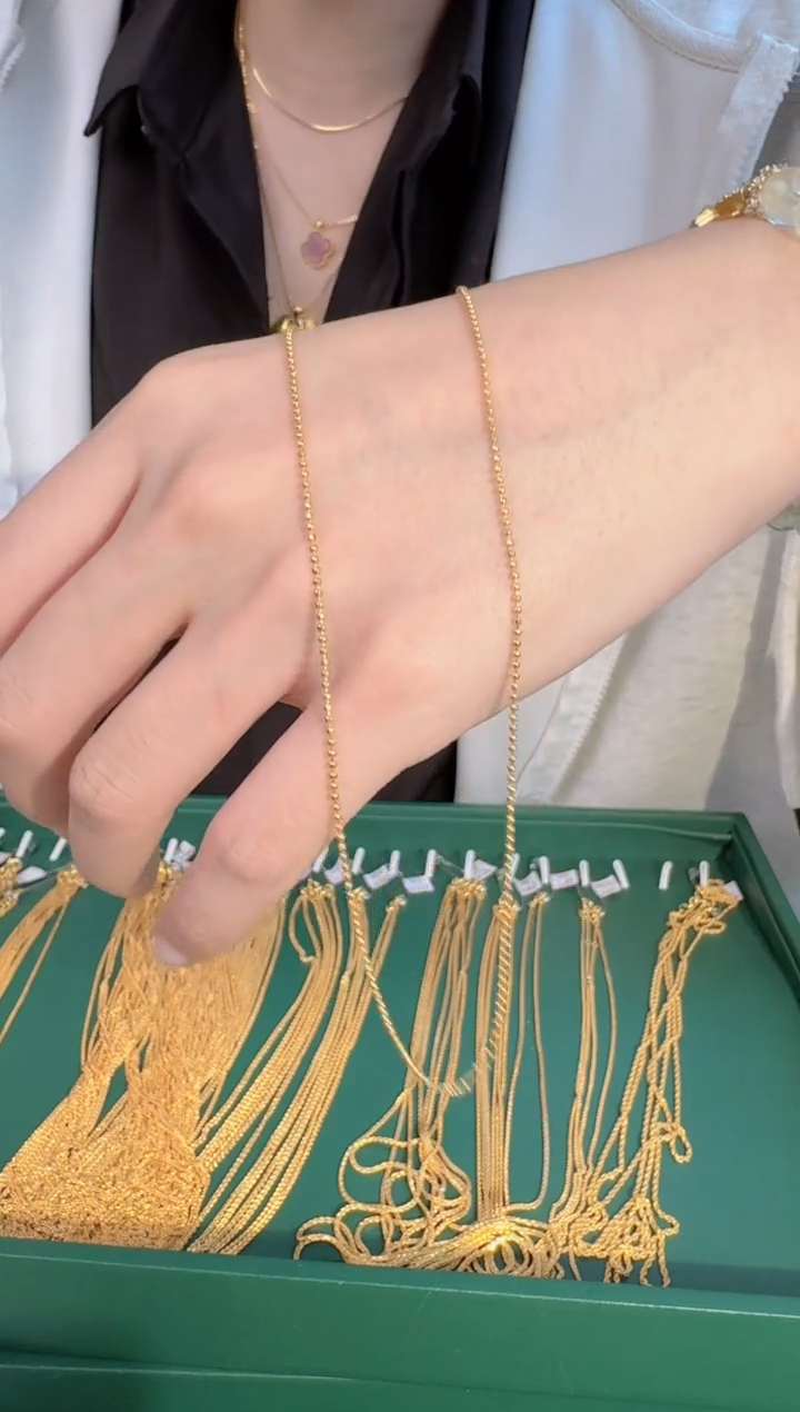 45cm固定不可调节切面珠珠链1.78g（多样性发货）