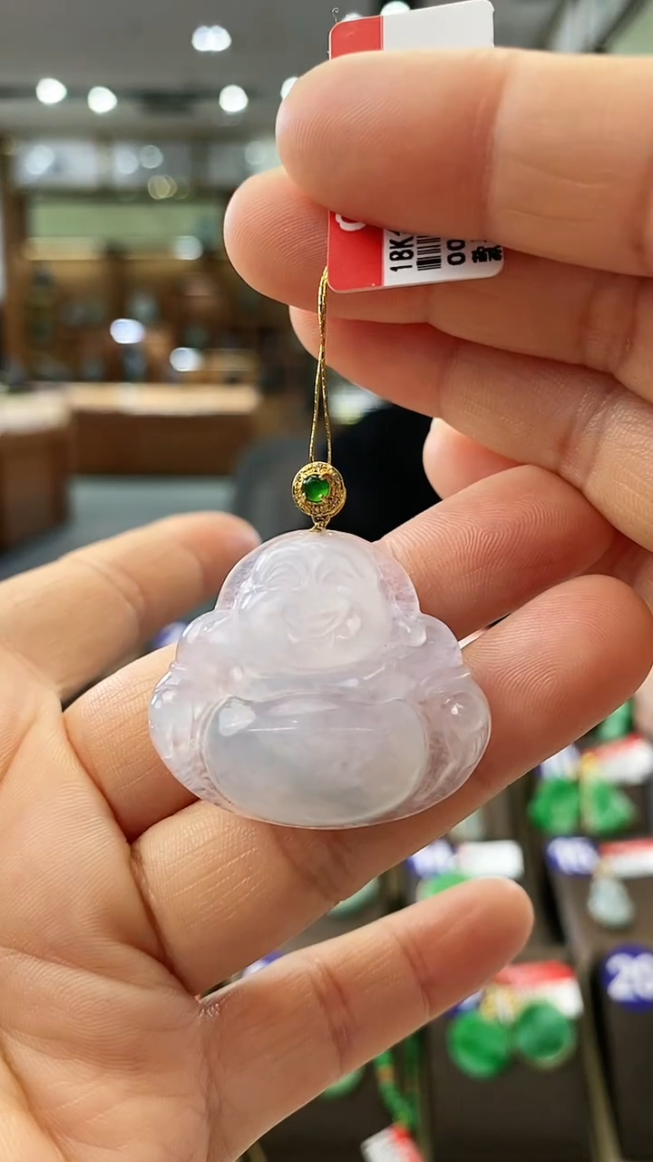 【闪购商品】翡翠颈饰18K金镶嵌佛公