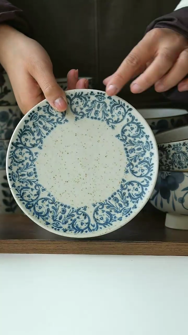 【闪购商品】陶瓷鸢尾甜品盘16cm@4-2@