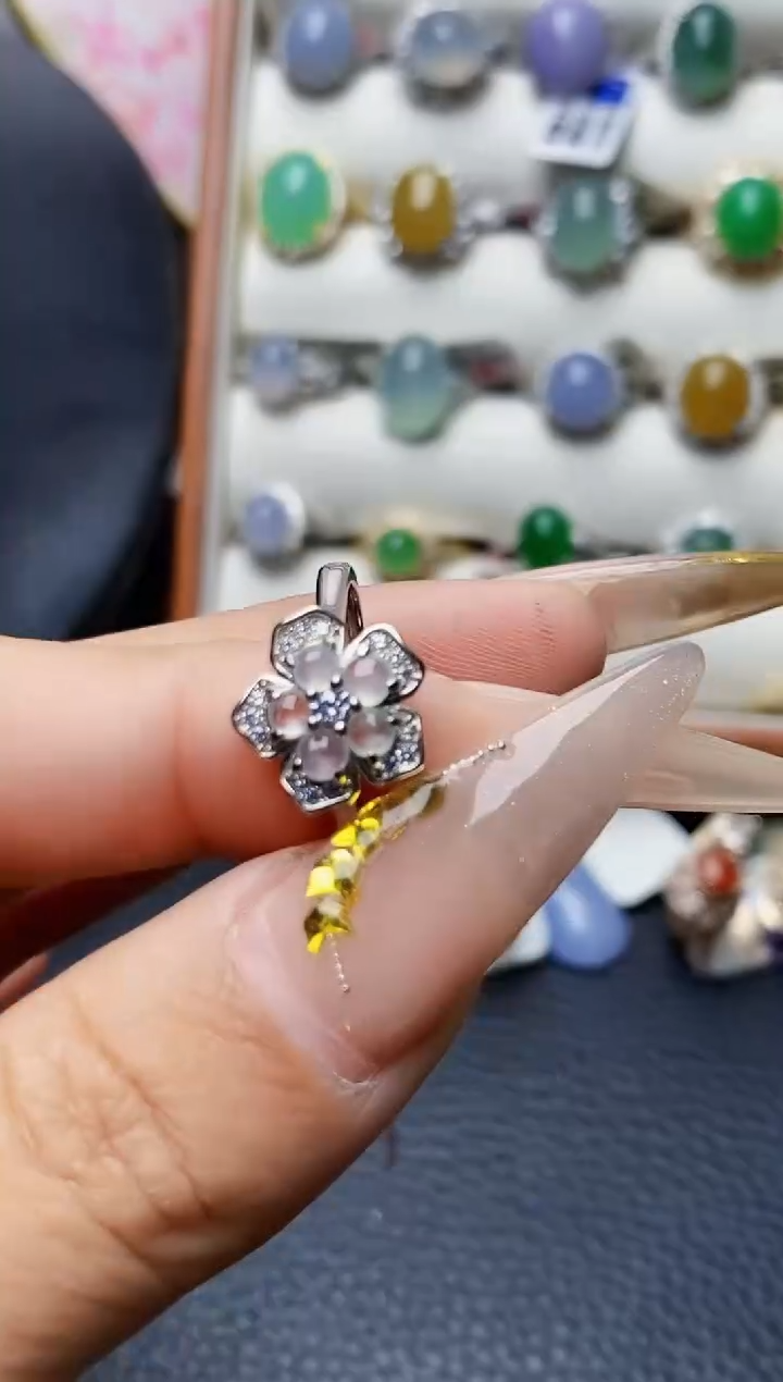 银S925镶嵌戒指翡翠3547