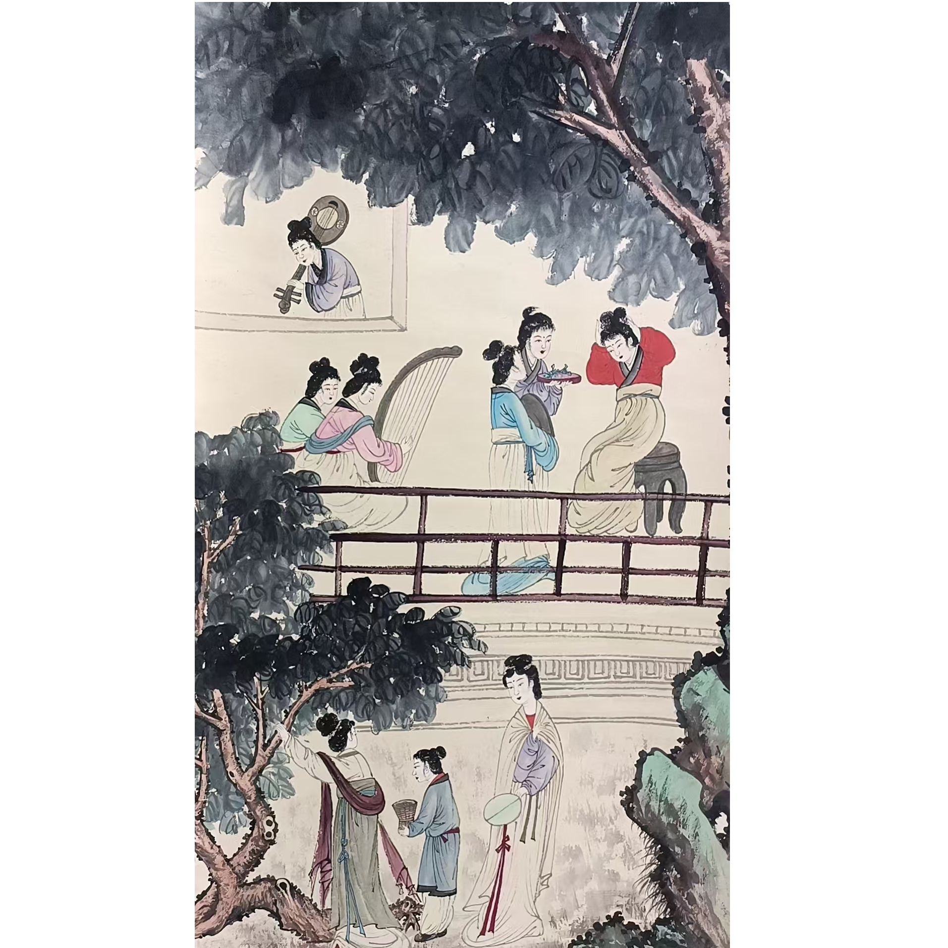 傅    人物挂轴带书籍137*67