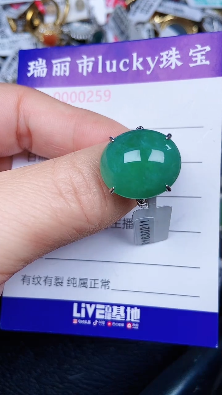 颈饰银S925镶嵌翡翠259