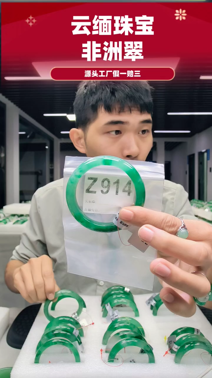 未镶嵌手镯石英质玉（非洲翠）58圈口Z914