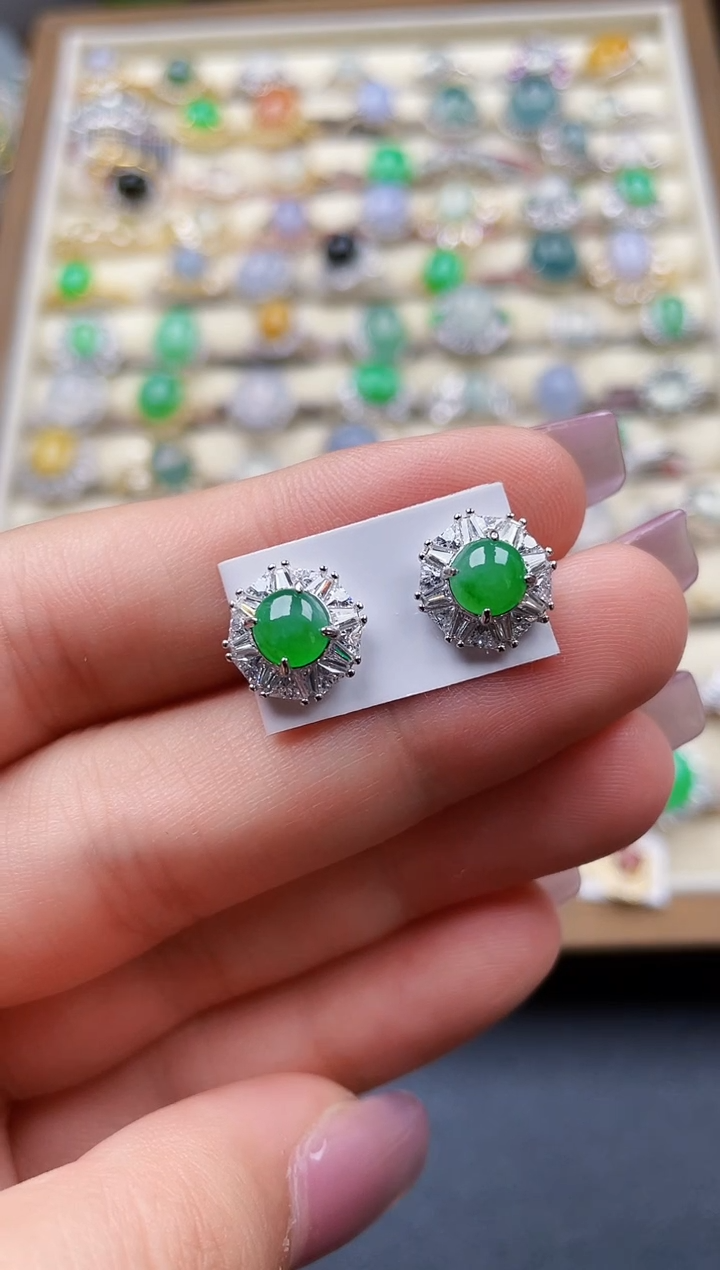 银S925镶嵌戒指翡翠125