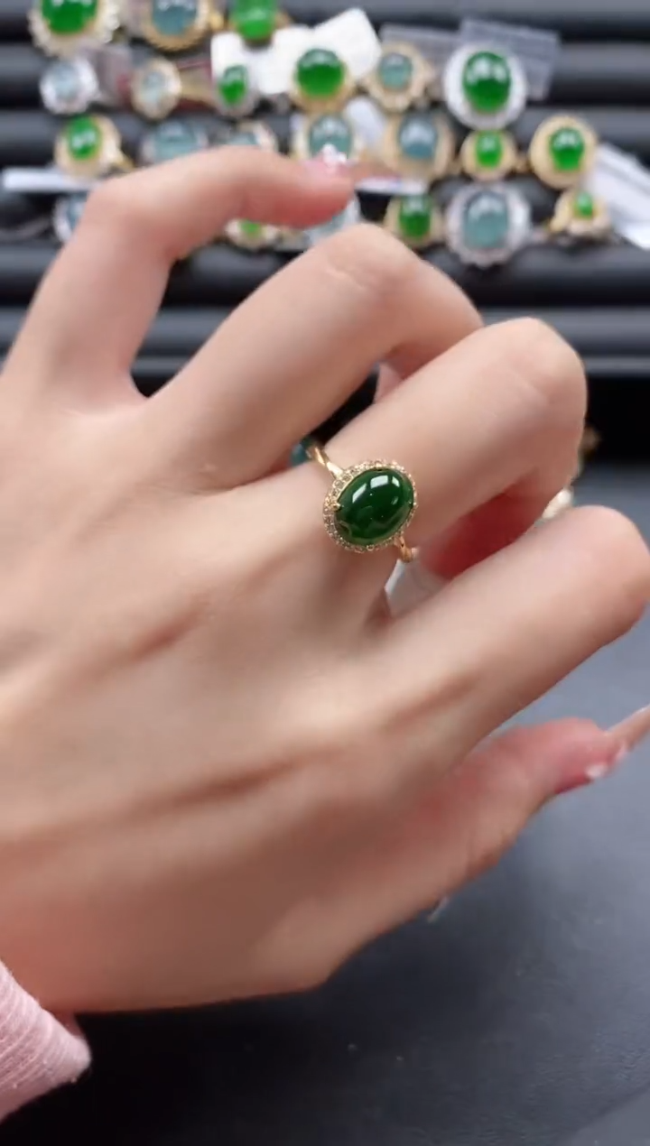 【闪购商品】翡翠戒指银S925镶嵌51511