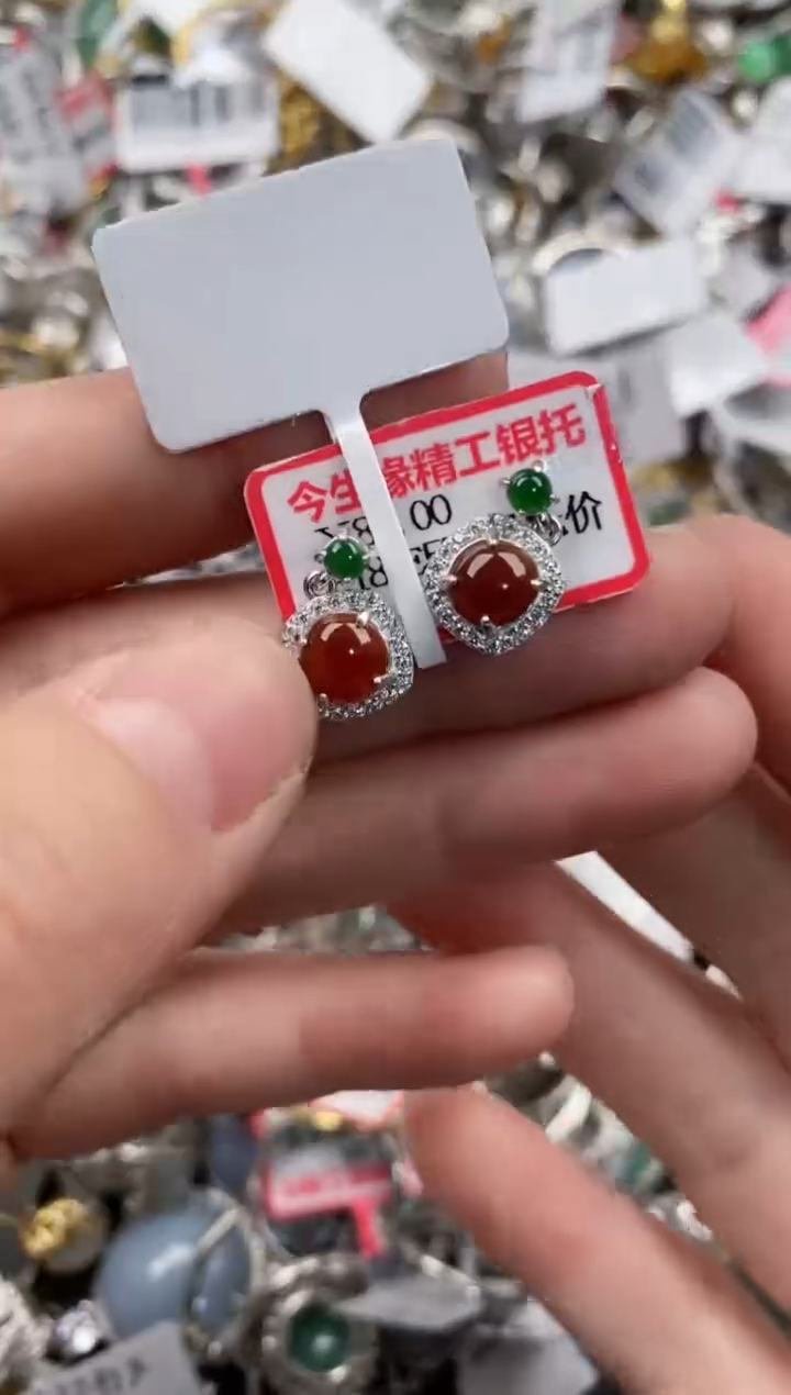 银S925镶嵌戒指翡翠444   2