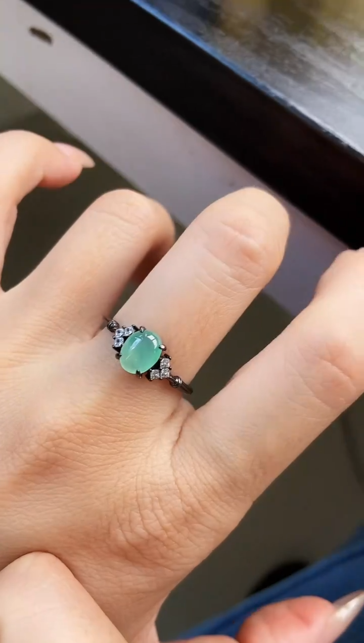 银S925镶嵌戒指翡翠12