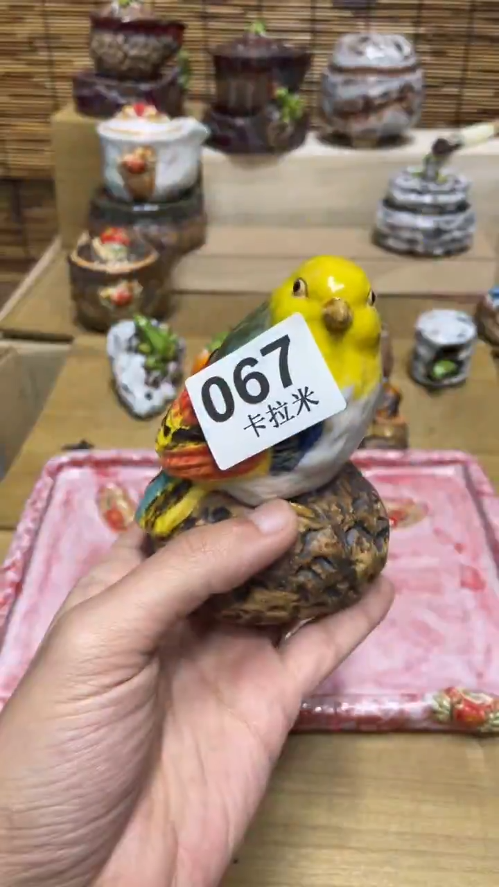 猪*?067精美粗陶手工柴烧