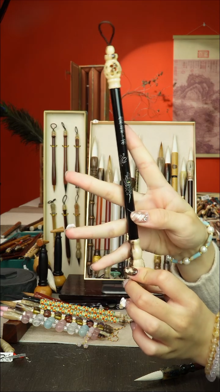 172号闪孤品高货毛笔链接 清水试笔 蘸墨不退