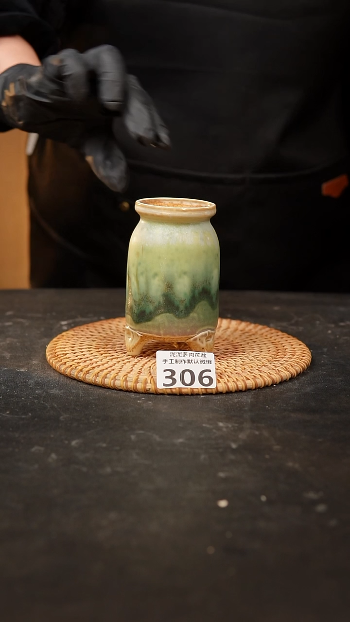【闪购商品】瓷片306泥泥手工花盆