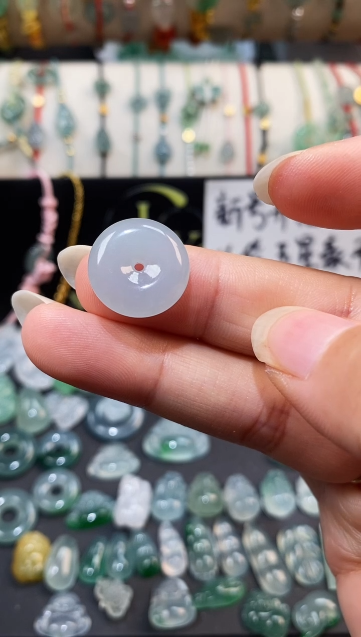 翡翠散珠平安扣裸石