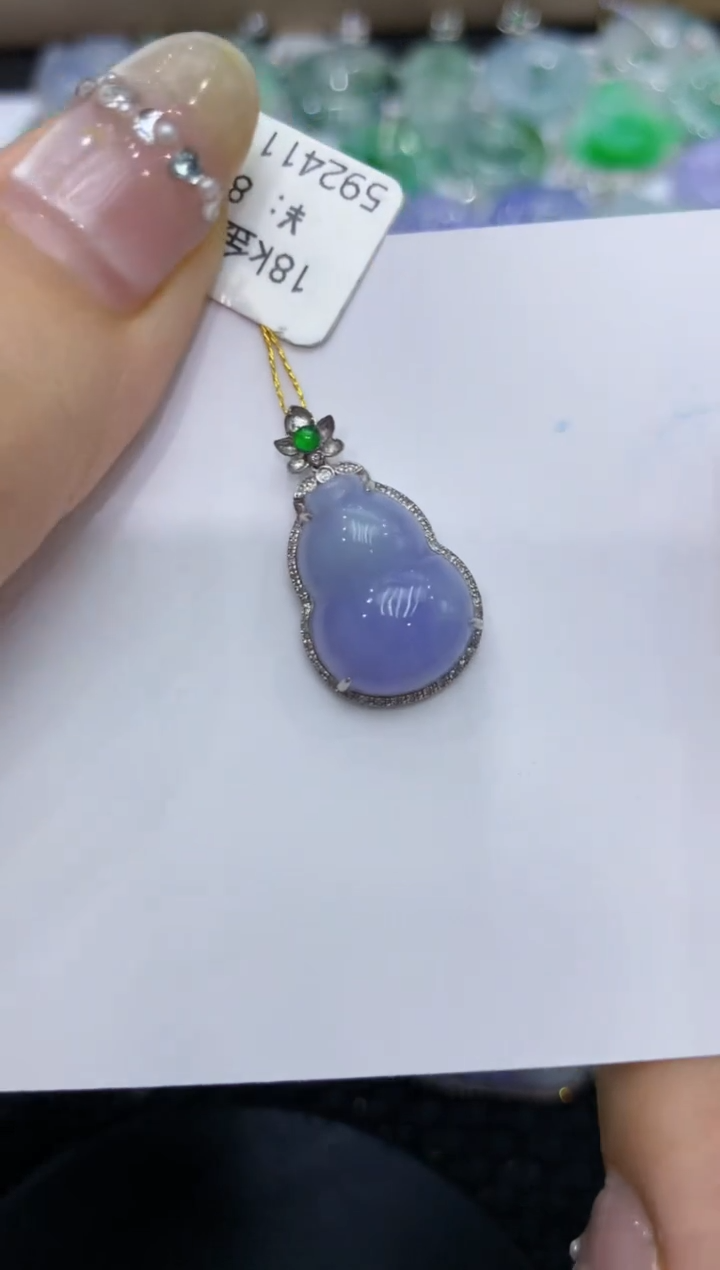 【闪购商品】翡翠颈饰18K金镶嵌222222222