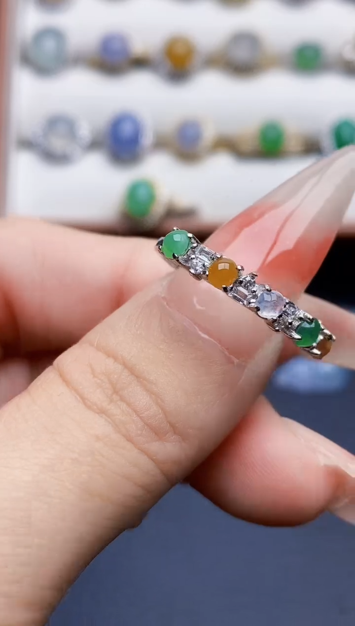 银S925镶嵌戒指翡翠1667