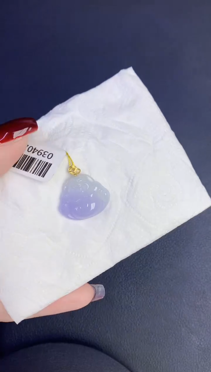 颈饰18K金镶嵌翡翠缅甸天然翡翠a货